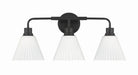 Craftmade - 62303-FB - Three Light Vanity - Pleated II - Flat Black