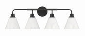 Craftmade - 62304-FB - Four Light Vanity - Pleated II - Flat Black
