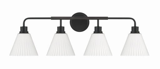 Craftmade - 62304-FB - Four Light Vanity - Pleated II - Flat Black