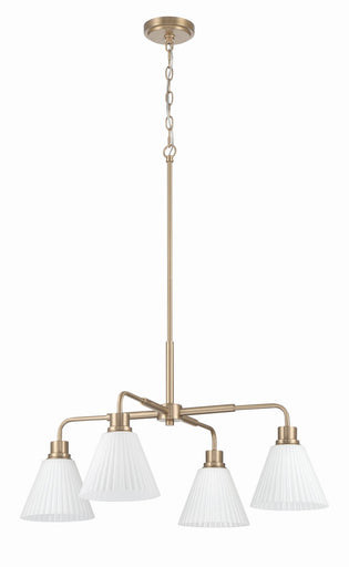Pleated II Four Light Chandelier Premium Bronze