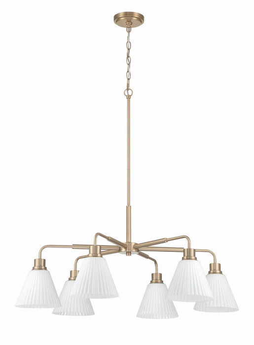 Craftmade - 62326-CPZ - Six Light Chandelier - Pleated II - Premium Bronze