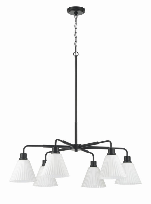Craftmade - 62326-FB - Six Light Chandelier - Pleated II - Flat Black