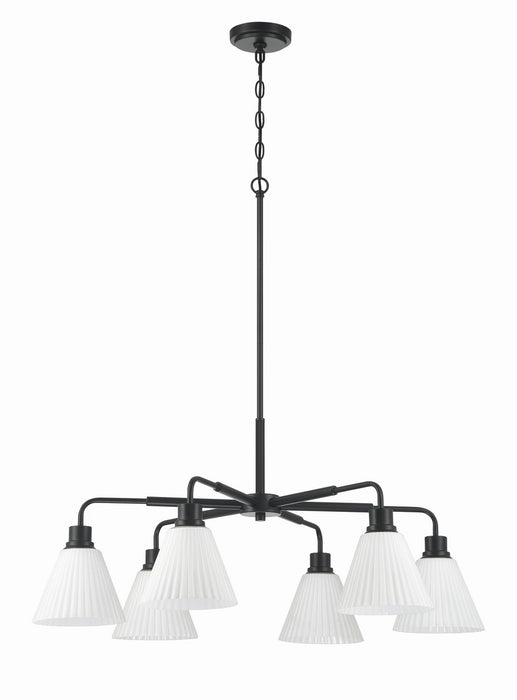 Craftmade - 62326-FB - Six Light Chandelier - Pleated II - Flat Black