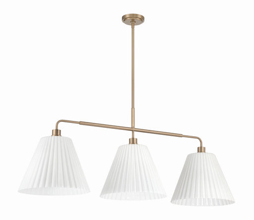 Pleated II Three Light Island Pendant Premium Bronze