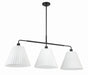 Craftmade - 62373-FB - Three Light Island Pendant - Pleated II - Flat Black