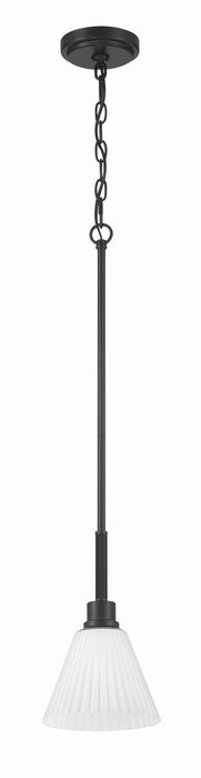 Craftmade - 62391-FB - One Light Pendant - Pleated II - Flat Black