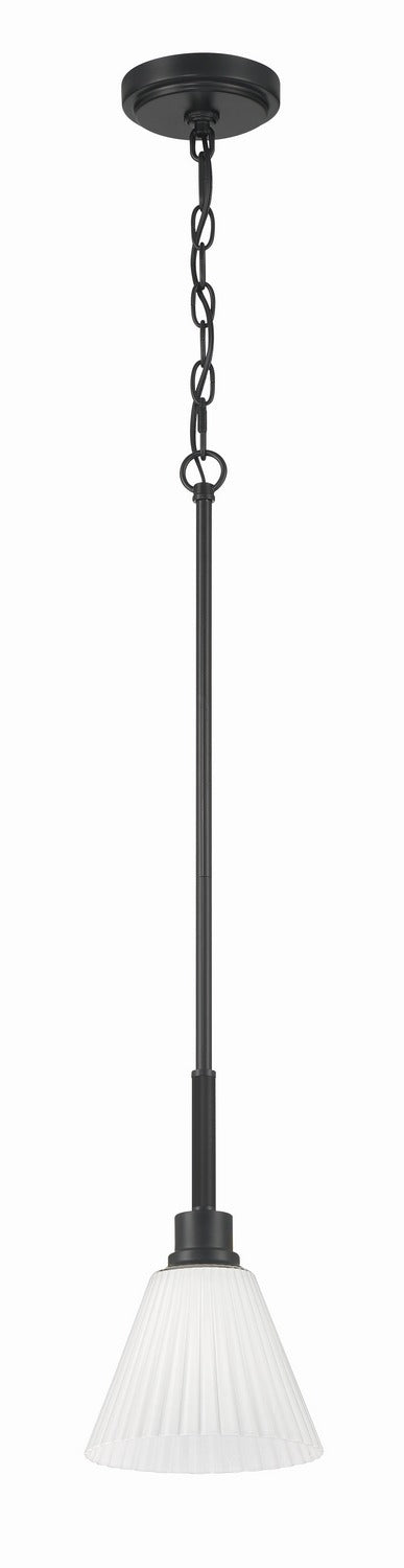 Craftmade - 62391-FB - One Light Pendant - Pleated II - Flat Black