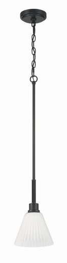 Pleated II One Light Pendant Flat Black