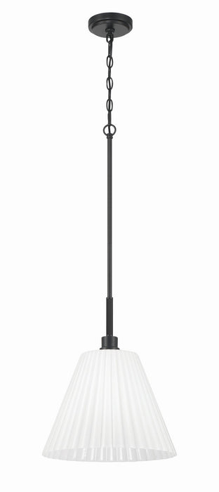 Craftmade - 62392-FB - One Light Pendant - Pleated II - Flat Black