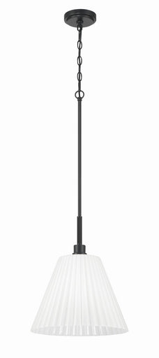 Pleated II One Light Pendant Flat Black
