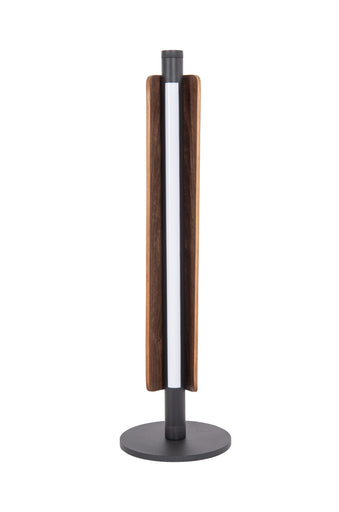 Cameron LED Table Lamp Flat Black/Walnut