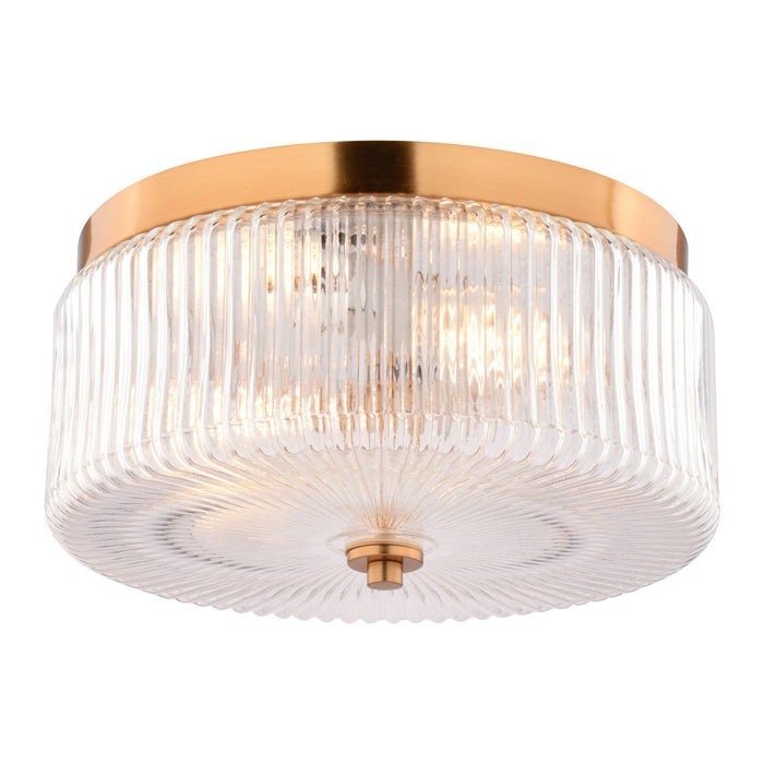 Vaxcel - C0366 - Two Light Flush Mount - Riverside - Muted Brass