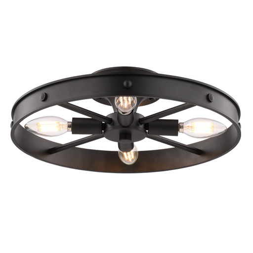 Vaxcel - C0373 - Four Light Semi-Flush Mount - Santa Fe - Matte Black