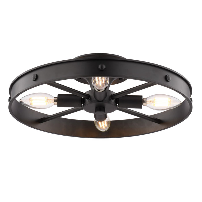 Vaxcel - C0373 - Four Light Semi-Flush Mount - Santa Fe - Matte Black