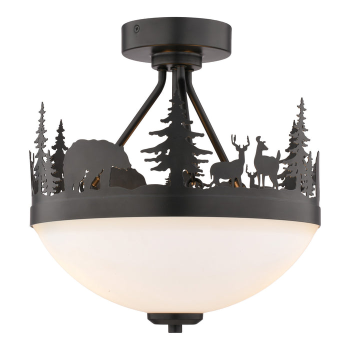 Vaxcel - C0374 - Two Light Semi-Flush Mount - Acadia - Bronze