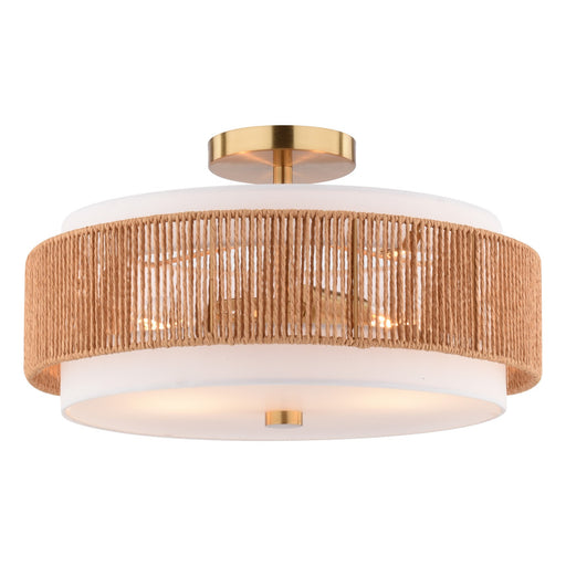 Vaxcel - C0375 - Two Light Semi-Flush Mount - Abbotsford - Muted Brass