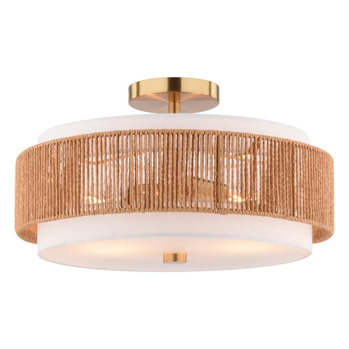 Vaxcel - C0375 - Two Light Semi-Flush Mount - Abbotsford - Muted Brass