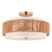 Vaxcel - C0375 - Two Light Semi-Flush Mount - Abbotsford - Muted Brass