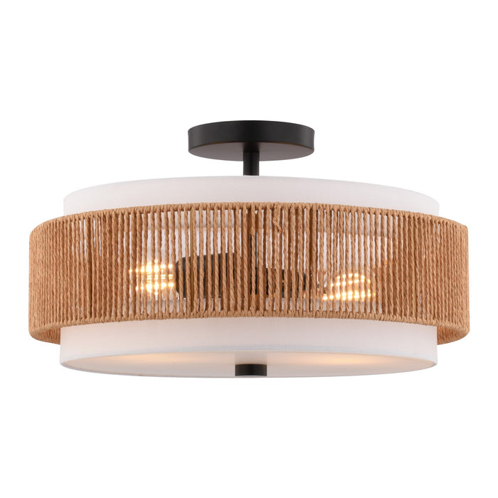 Vaxcel - C0376 - Two Light Semi-Flush Mount - Abbotsford - Matte Black