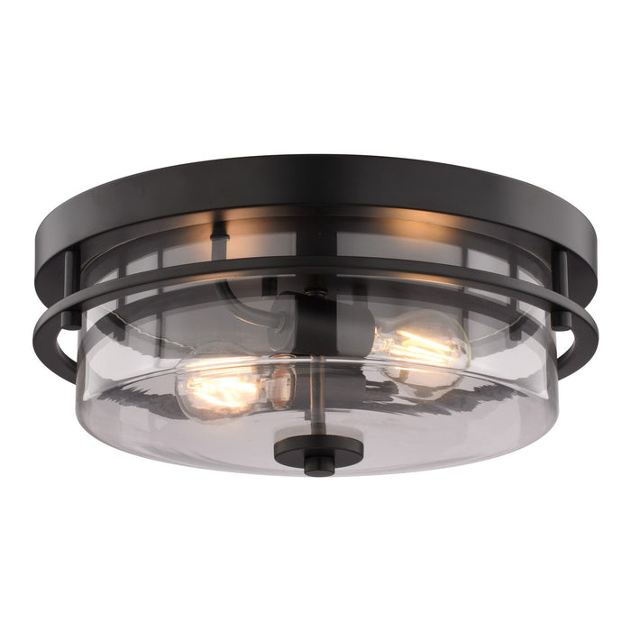Vaxcel - C0378 - Two Light Flush Mount - Grace - Matte Black