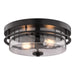 Vaxcel - C0378 - Two Light Flush Mount - Grace - Matte Black