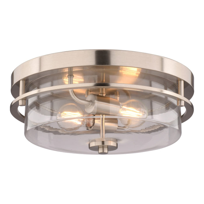 Vaxcel - C0379 - Two Light Flush Mount - Grace - Satin Nickel
