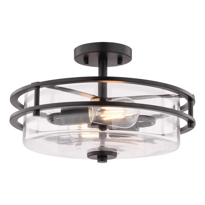 Vaxcel - C0380 - Two Light Semi-Flush Mount - Grace - Matte Black