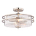 Vaxcel - C0381 - Two Light Semi-Flush Mount - Grace - Satin Nickel