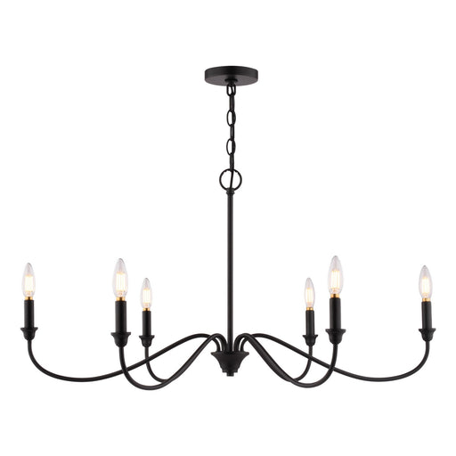 Vaxcel - H0320 - Six Light Chandelier - Annabelle - Matte Black