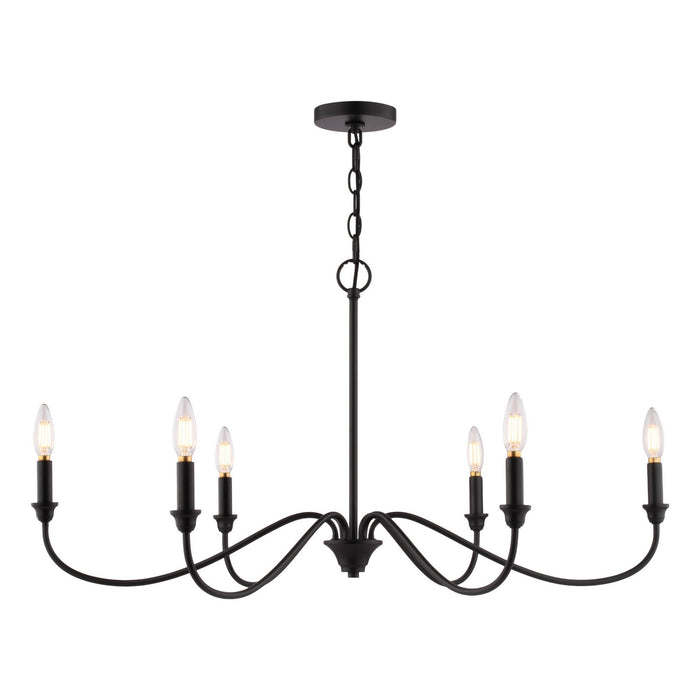 Vaxcel - H0320 - Six Light Chandelier - Annabelle - Matte Black