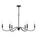 Vaxcel - H0320 - Six Light Chandelier - Annabelle - Matte Black