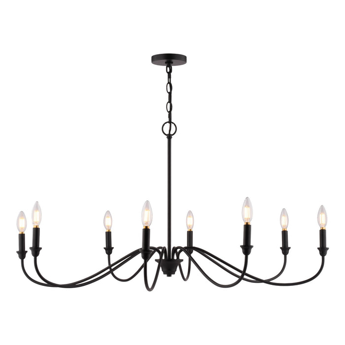 Vaxcel - H0321 - Eight Light Chandelier - Annabelle - Matte Black