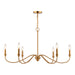 Vaxcel - H0322 - Six Light Chandelier - Annabelle - Muted Brass