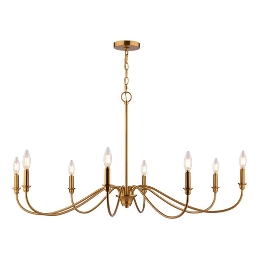 Annabelle Eight Light Chandelier Muted Brass