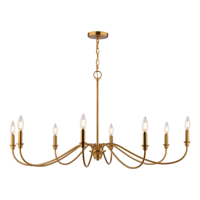Vaxcel - H0323 - Eight Light Chandelier - Annabelle - Muted Brass