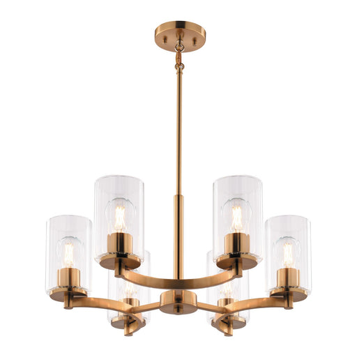 Vaxcel - H0327 - Six Light Chandelier - Maple Valley - Champagne Gold