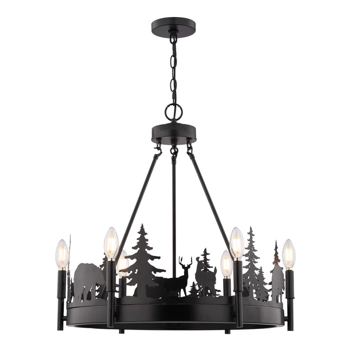 Vaxcel - H0329 - Six Light Chandelier - Acadia - Bronze