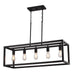 Vaxcel - H0331 - Five Light Linear Chandelier - Pratt - Matte Black
