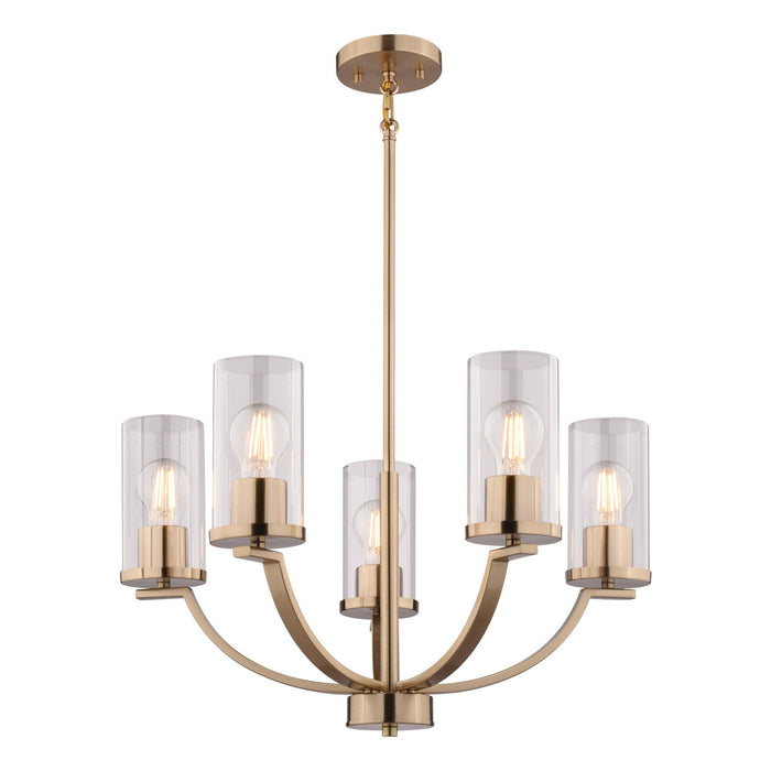 Vaxcel - H0334 - Five Light Chandelier - Elmwood Park - Champagne Gold