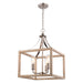 Vaxcel - P0470 - Three Light Pendant - Pratt - Satin Nickel and Light Oak