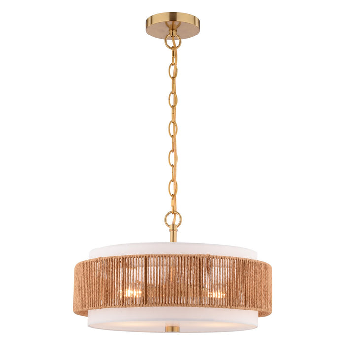 Vaxcel - P0475 - Two Light Pendant - Abbotsford - Muted Brass