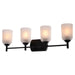 Vaxcel - W0579 - Four Light Vanity - Laurelhurst - Matte Black