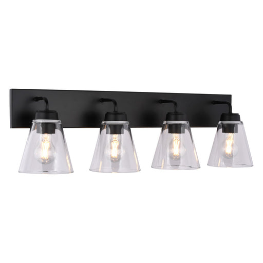 Vaxcel - W0590 - Four Light Vanity - Lowell - Matte Black