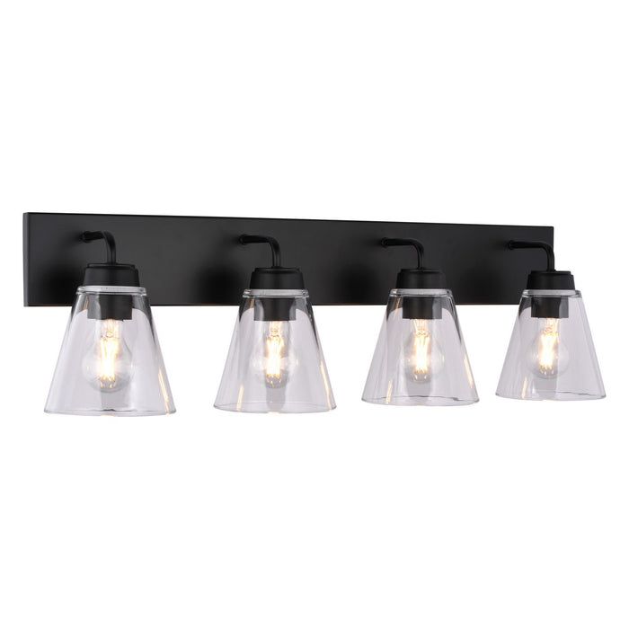 Vaxcel - W0590 - Four Light Vanity - Lowell - Matte Black
