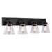 Vaxcel - W0590 - Four Light Vanity - Lowell - Matte Black