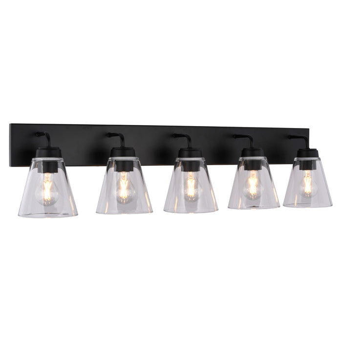 Vaxcel - W0591 - Five Light Vanity - Lowell - Matte Black