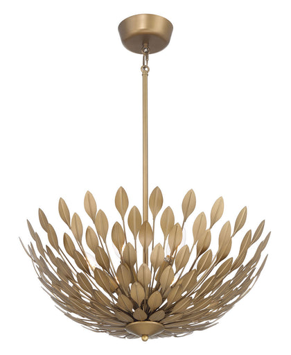 Merylmint Six Light Pendant Painted Aged Brass