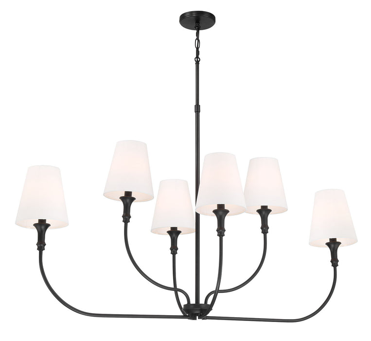Millennium - 28906-MB - Six Light Linear Chandelier - Mairbourne - Matte Black