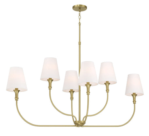 Millennium - 28906-VB - Six Light Linear Chandelier - Mairbourne - Vintage Brass