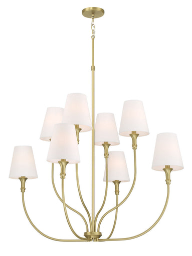 Mairbourne Eight Light Chandelier Vintage Brass